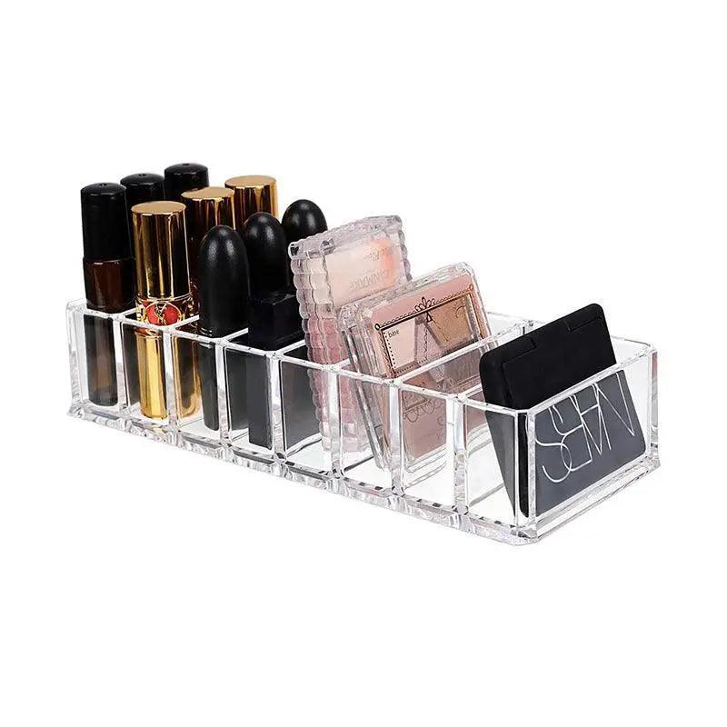 Clear Acrylic 8 Grid Makeup Organiser Two Sizes | StorageOZ