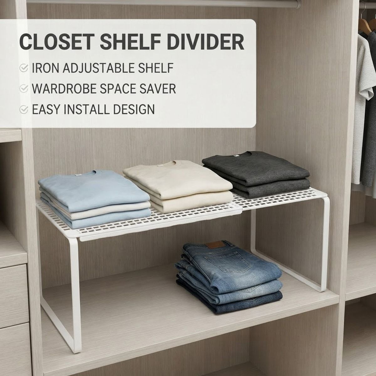 Closet Hanging Clothes Storage Rack Organiser | StorageOZ