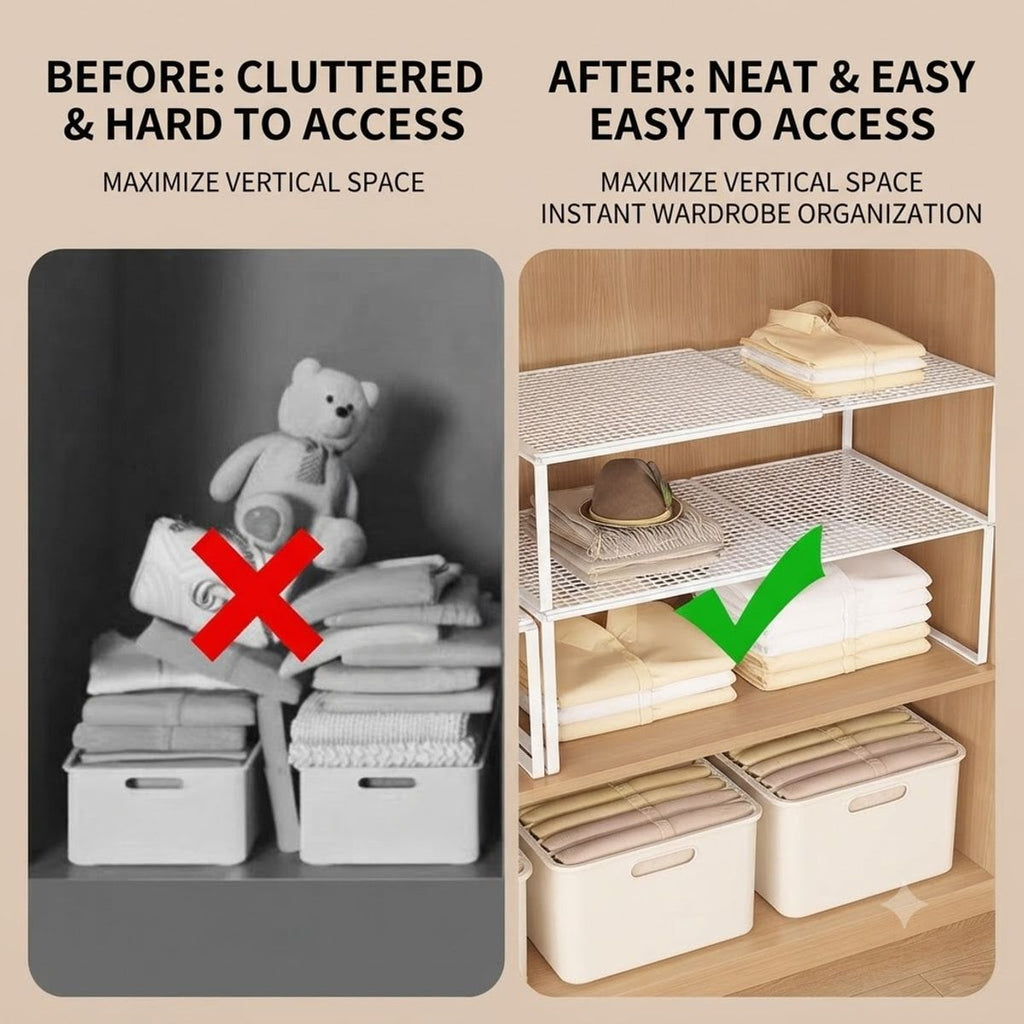 Closet Hanging Clothes Storage Rack Organiser | StorageOZ