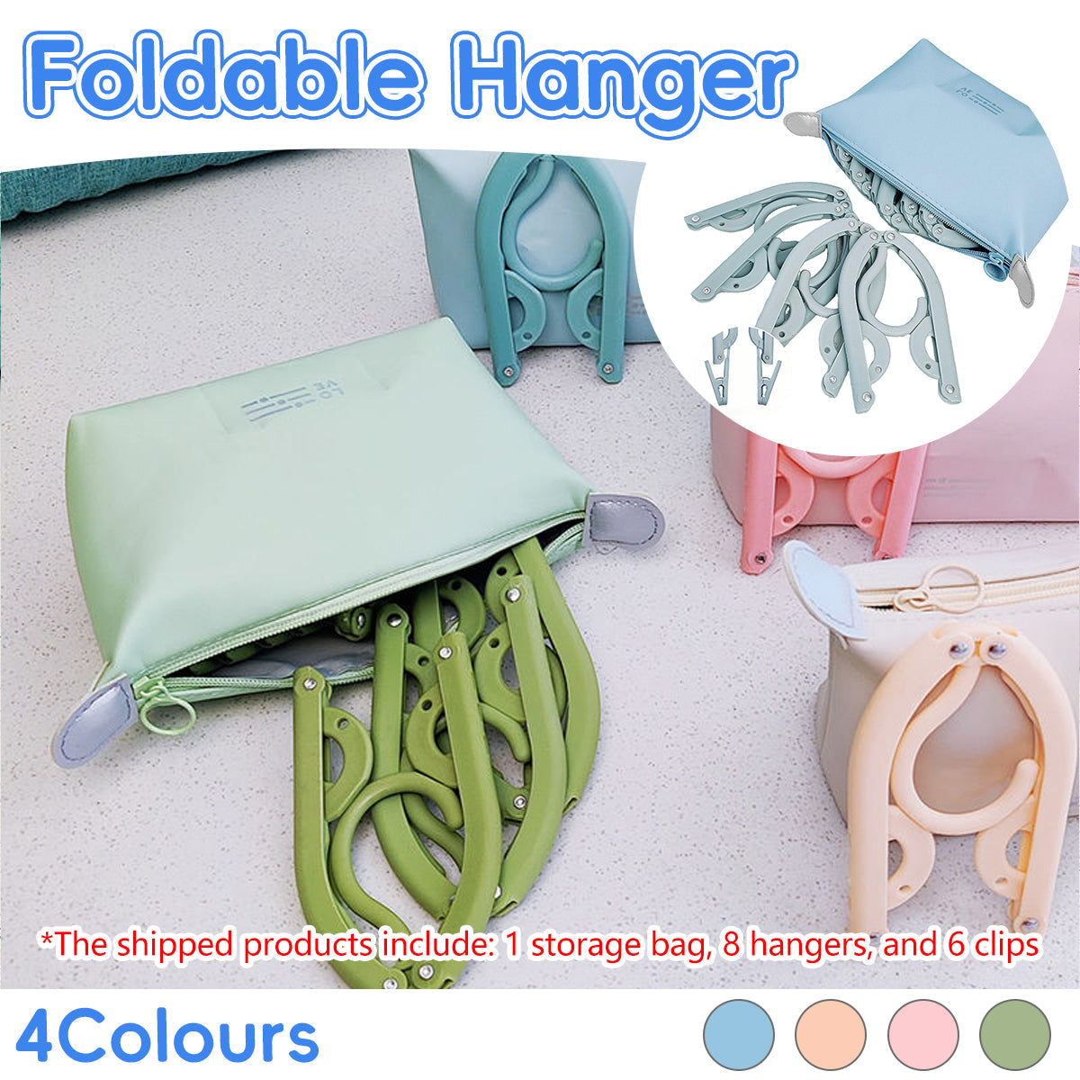 15 Pcs Folding Travel Hangers Four Colours | StorageOZ