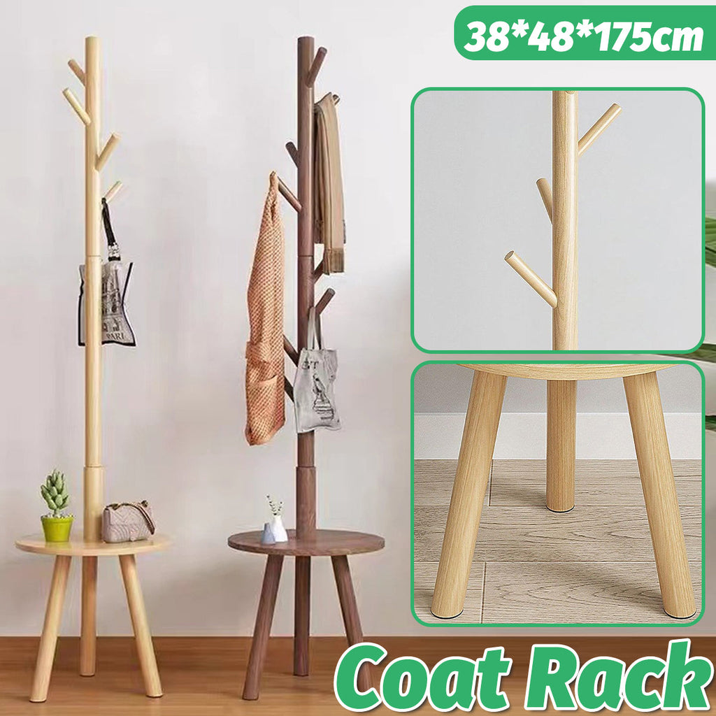 Wooden Floor Coat Rack Two Wood Tones Set | StorageOZ