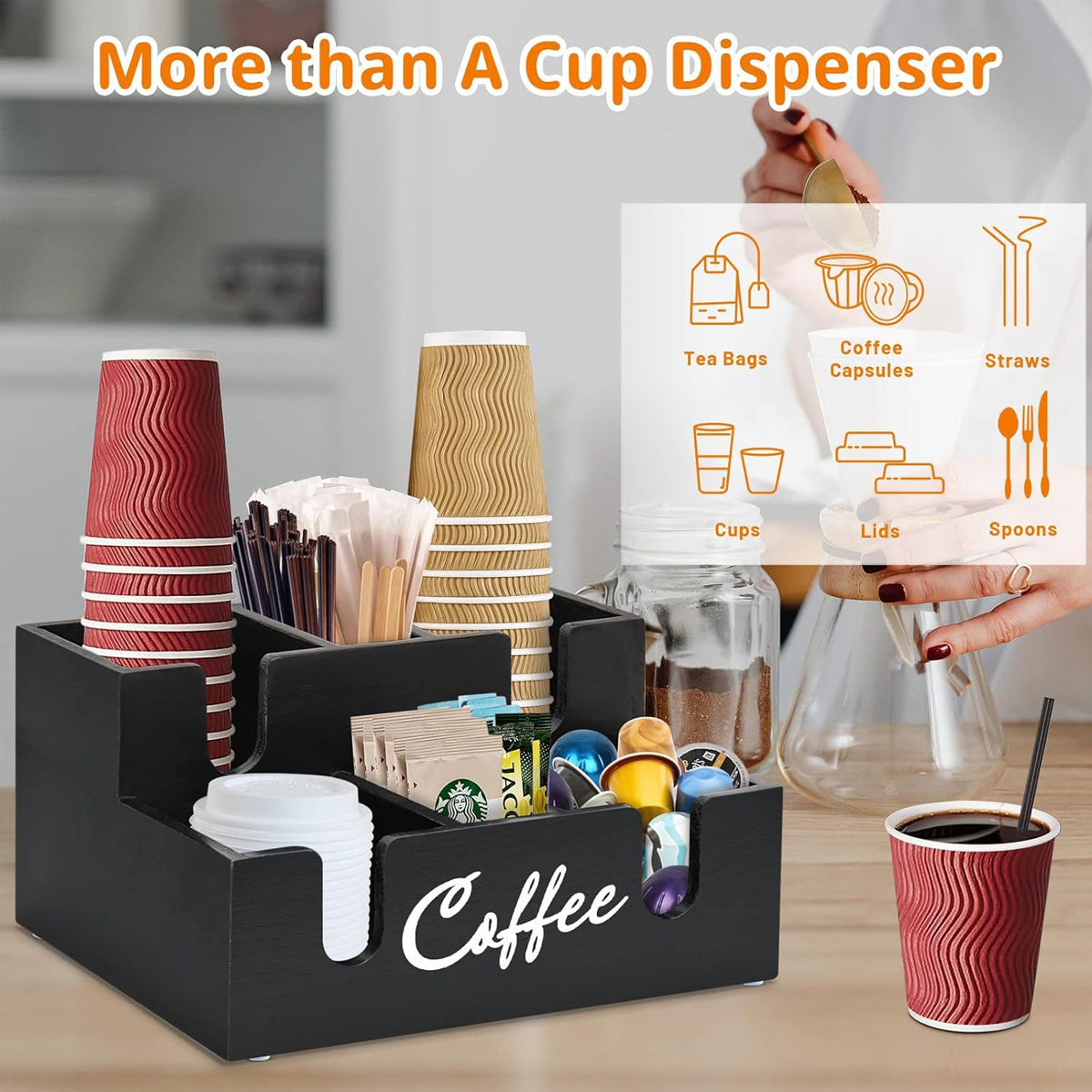 Wooden Coffee Station Box Two Colours Set | StorageOZ