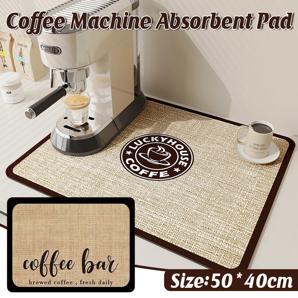 Absorbent Coffee Bar Mat Two Prints Rack | StorageOZ