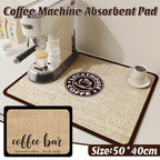 Absorbent Coffee Bar Mat Two Prints Rack | StorageOZ