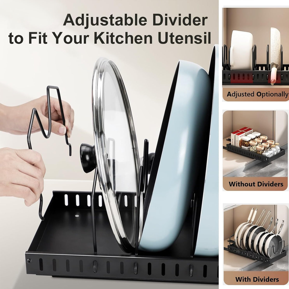 Adjustable Pot Rack Horizontal or Vertical | StorageOZ