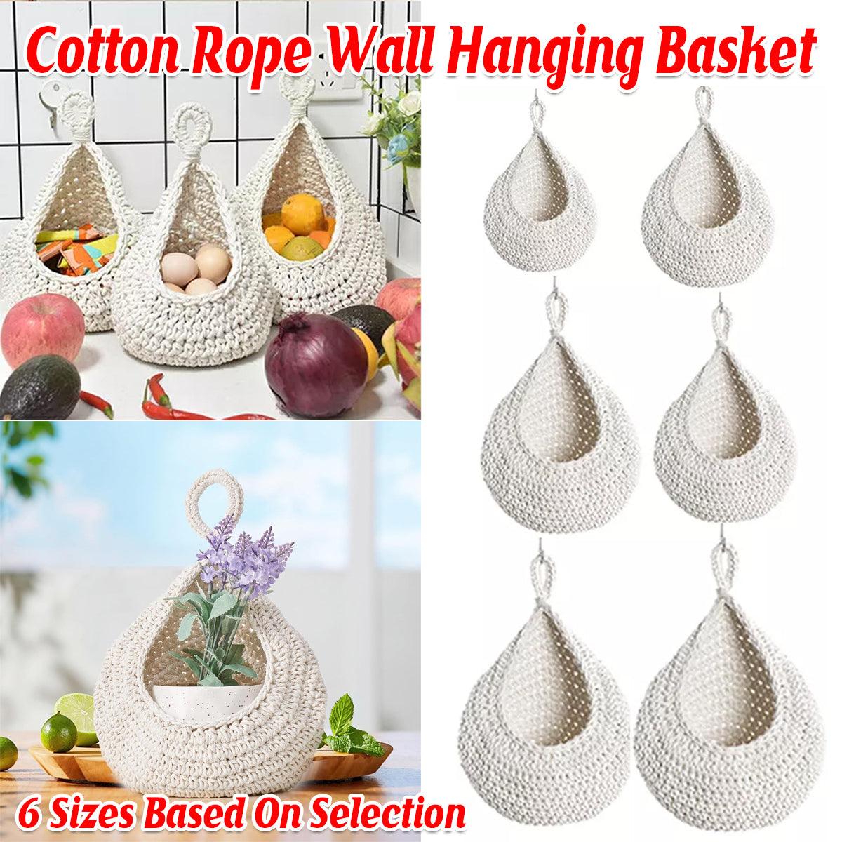 Cotton Rope Wall Basket in Six Sizes Set | StorageOZ
