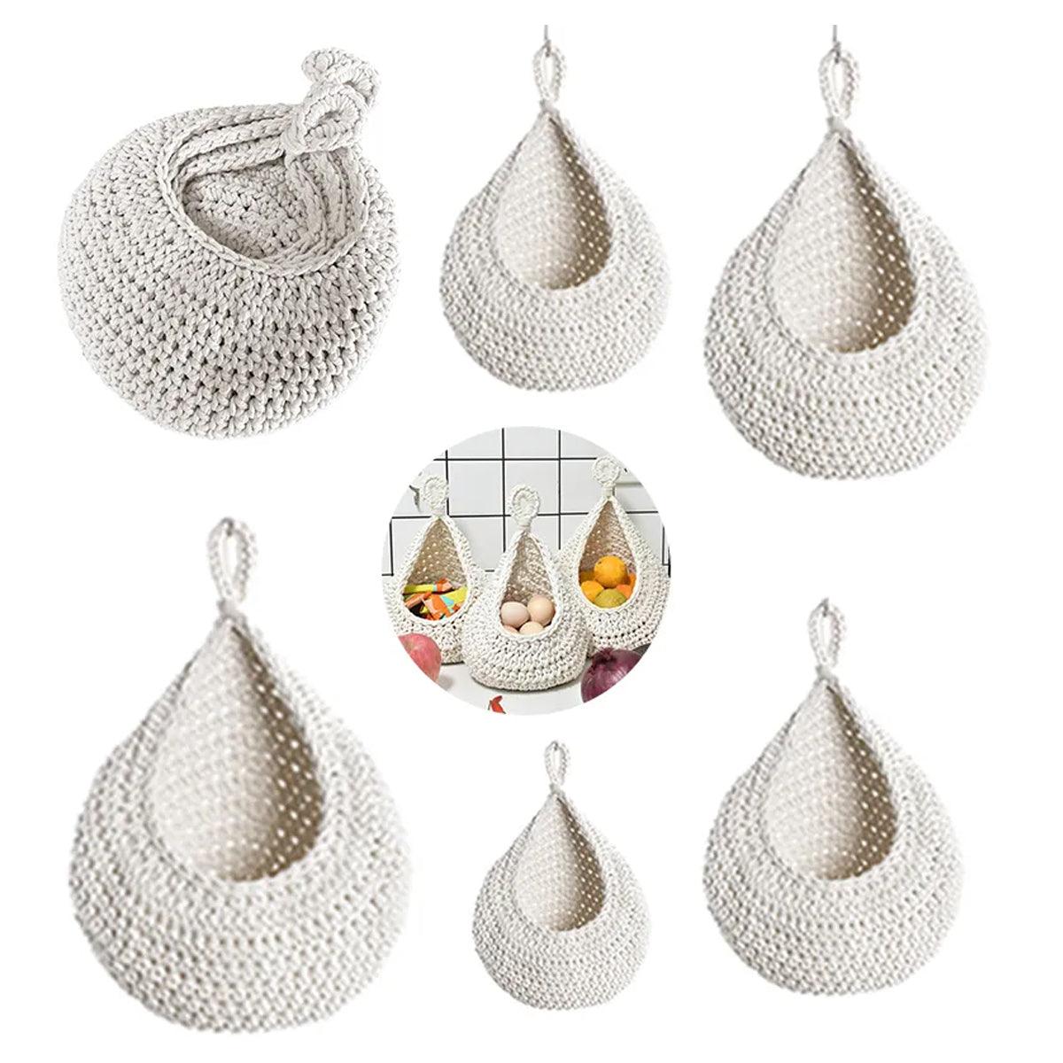 Cotton Rope Wall Basket in Six Sizes Set | StorageOZ