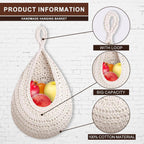 Cotton Rope Wall Basket in Six Sizes Set | StorageOZ