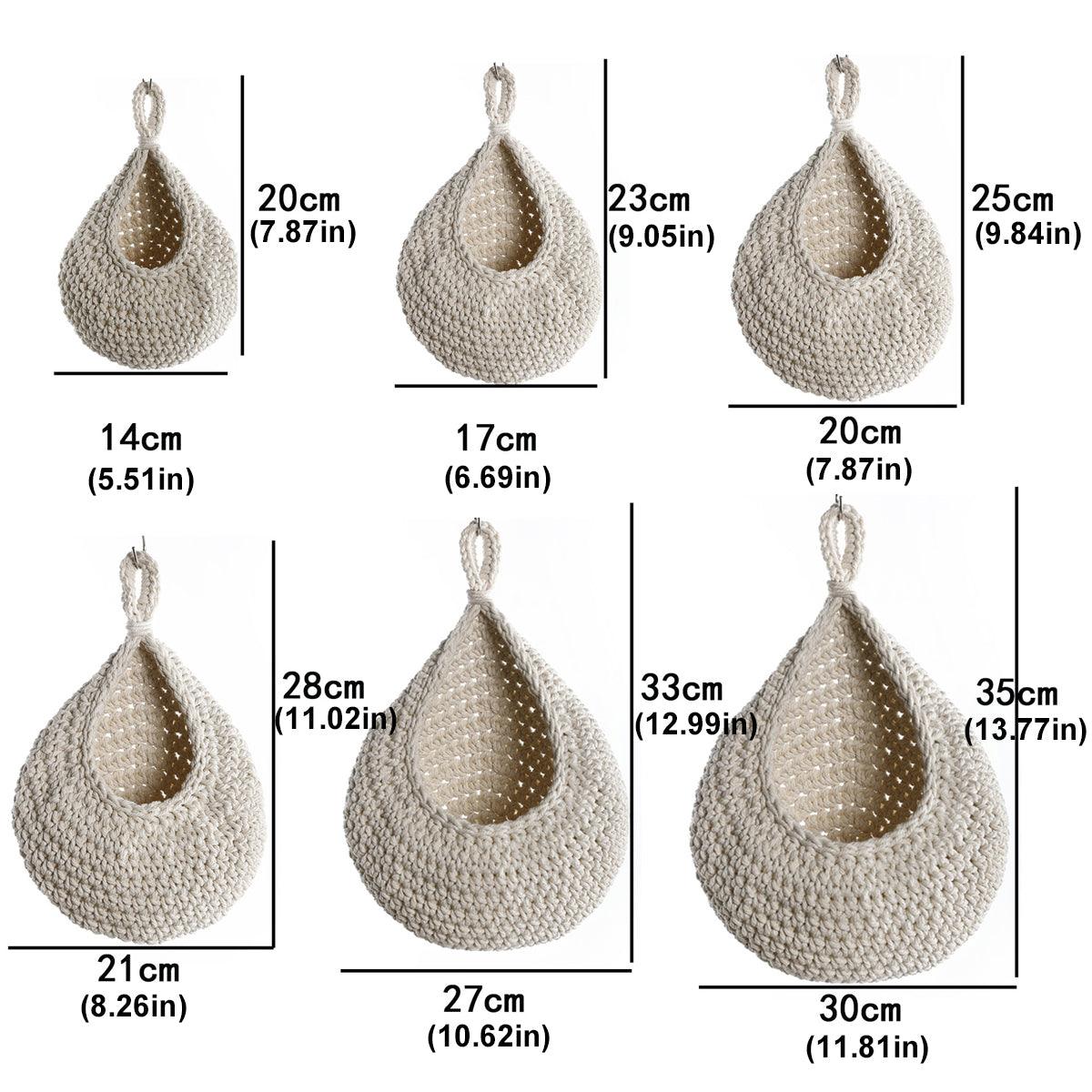 Cotton Rope Wall Basket in Six Sizes Set | StorageOZ