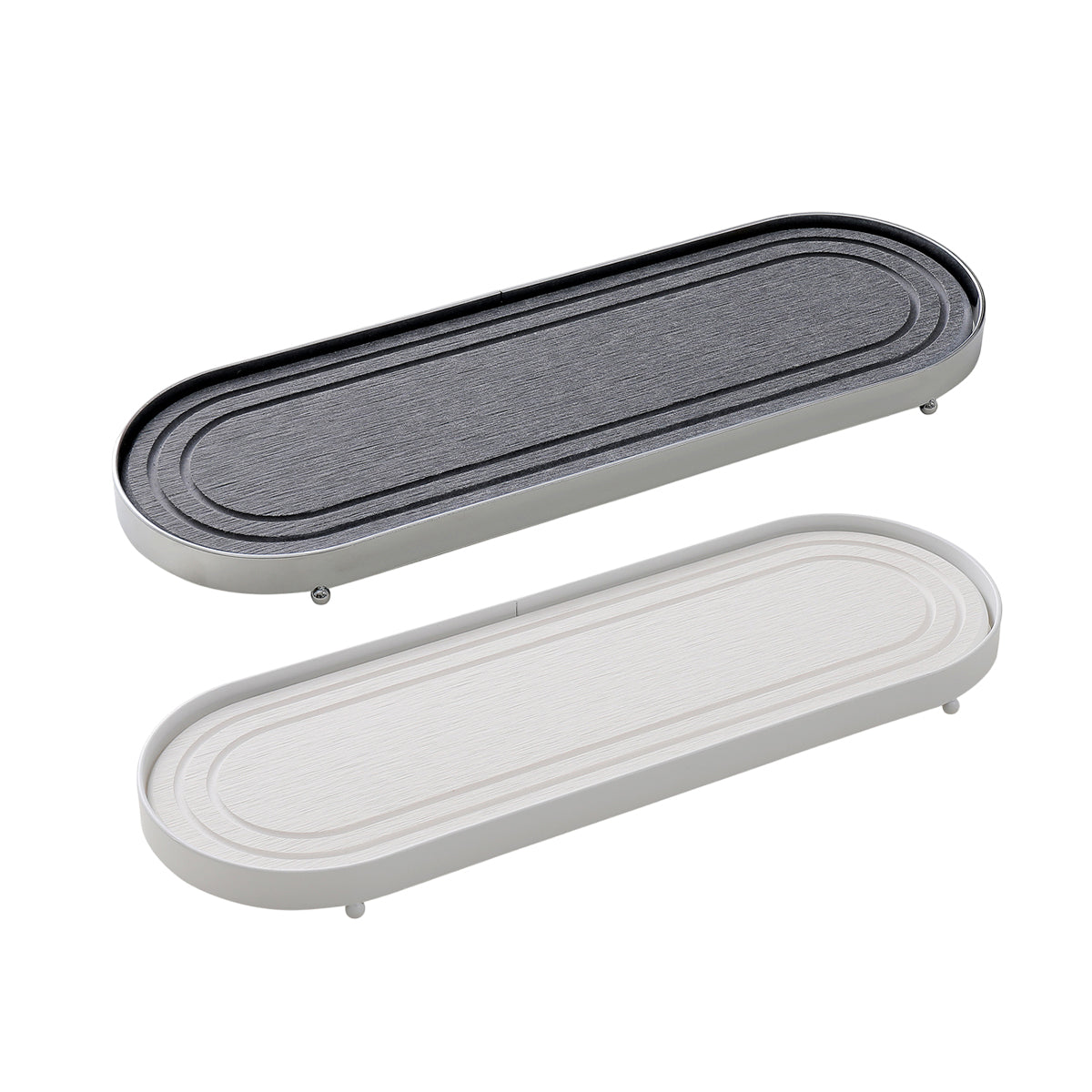 Oval Diatomite Drain Tray Two Colours Set | StorageOZ