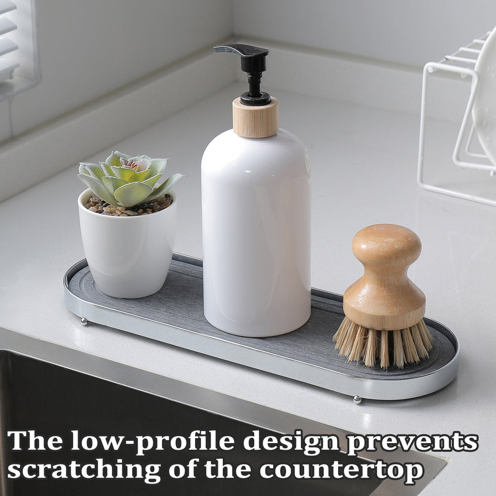 Oval Diatomite Drain Tray Two Colours Set | StorageOZ