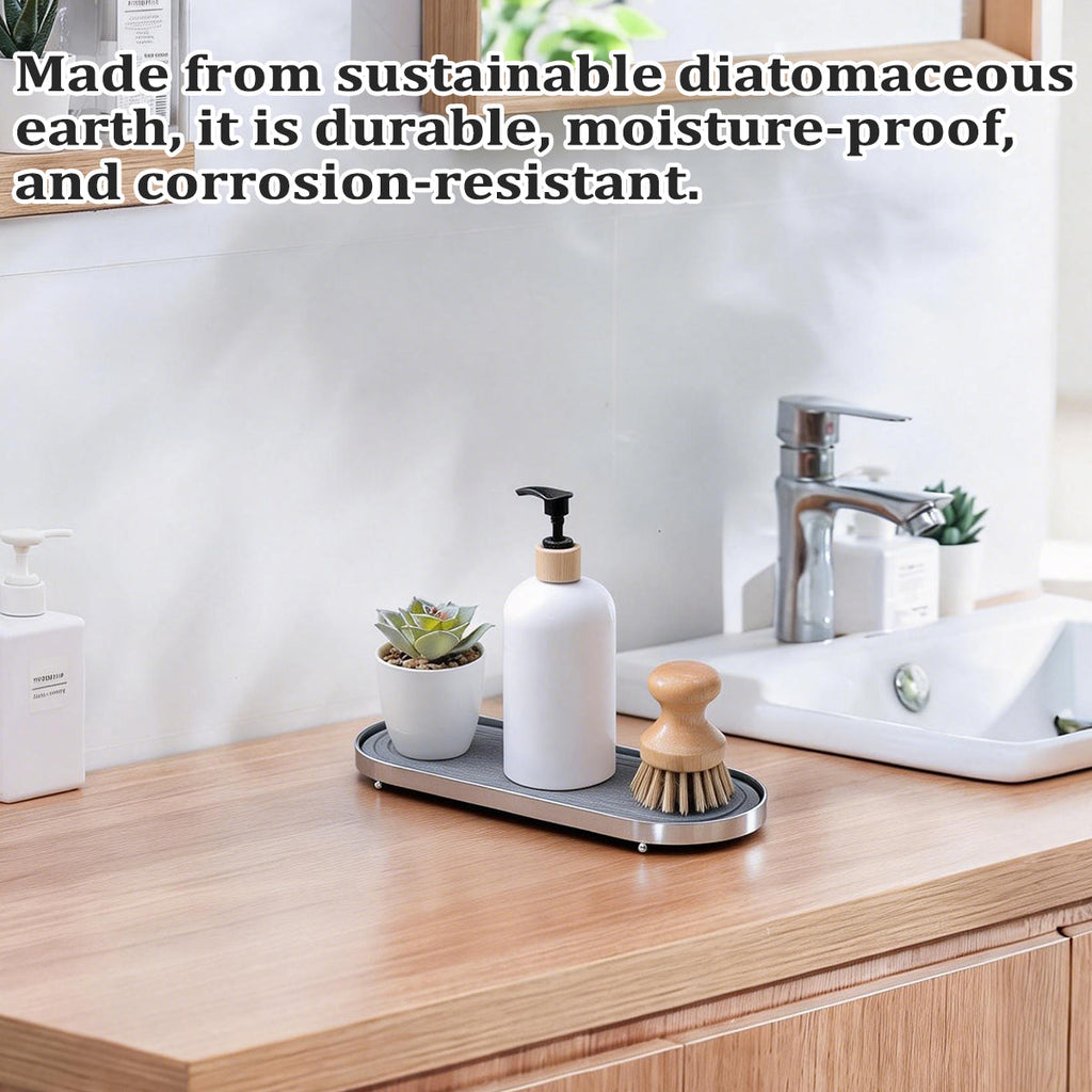 Oval Diatomite Drain Tray Two Colours Set | StorageOZ
