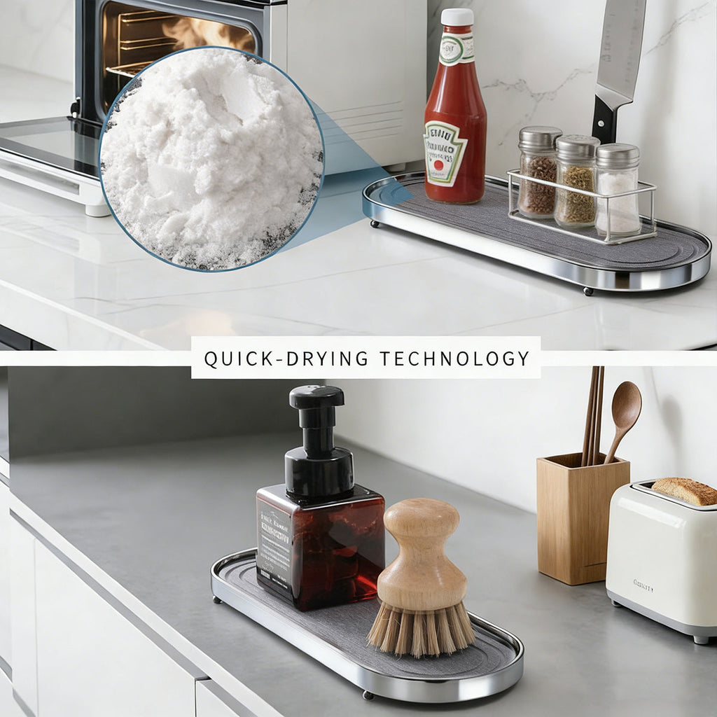 Oval Diatomite Drain Tray Two Colours Set | StorageOZ