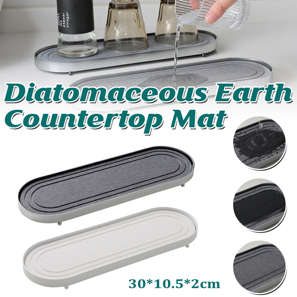 Oval Diatomite Drain Tray Two Colours Set | StorageOZ