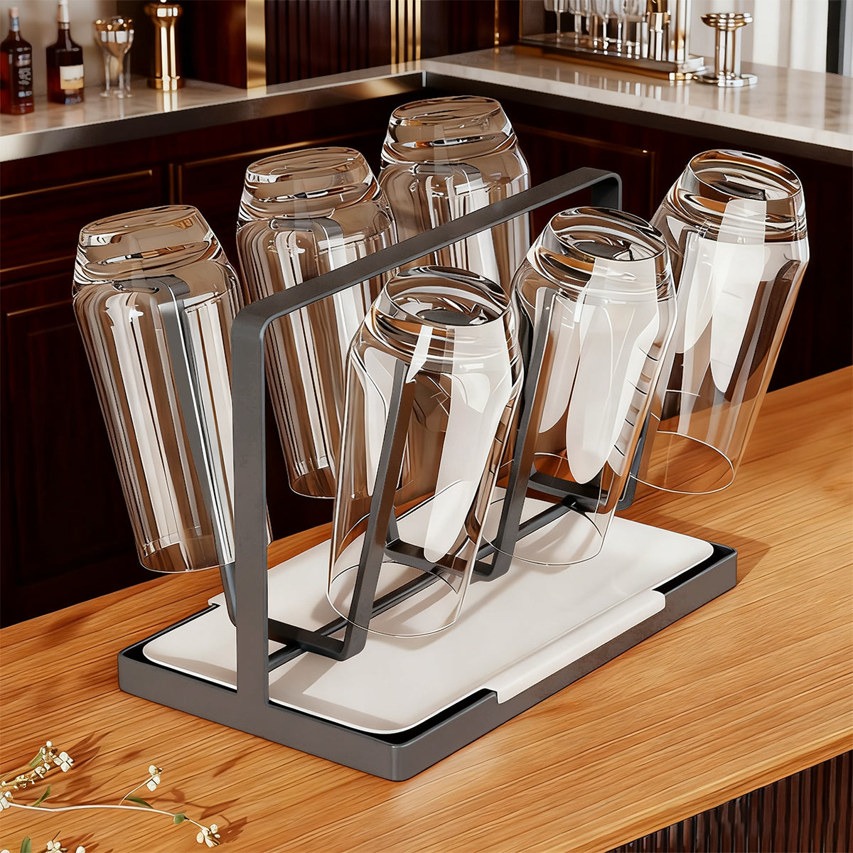 Six Hook Stainless Cup Rack Two Colours Set | StorageOZ