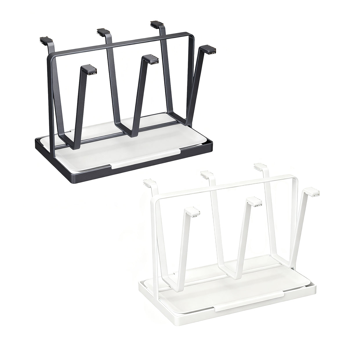 Six Hook Stainless Cup Rack Two Colours Set | StorageOZ