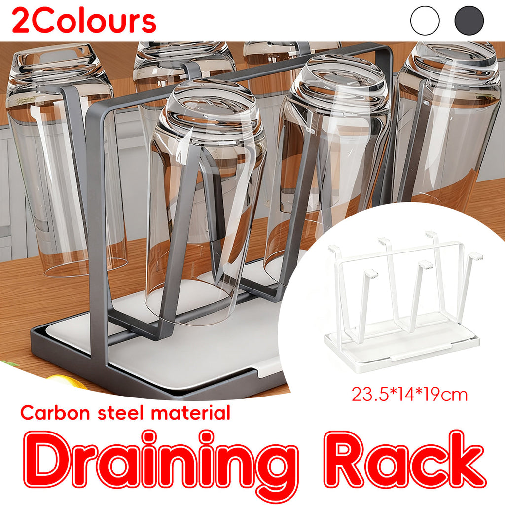 Six Hook Stainless Cup Rack Two Colours Set | StorageOZ