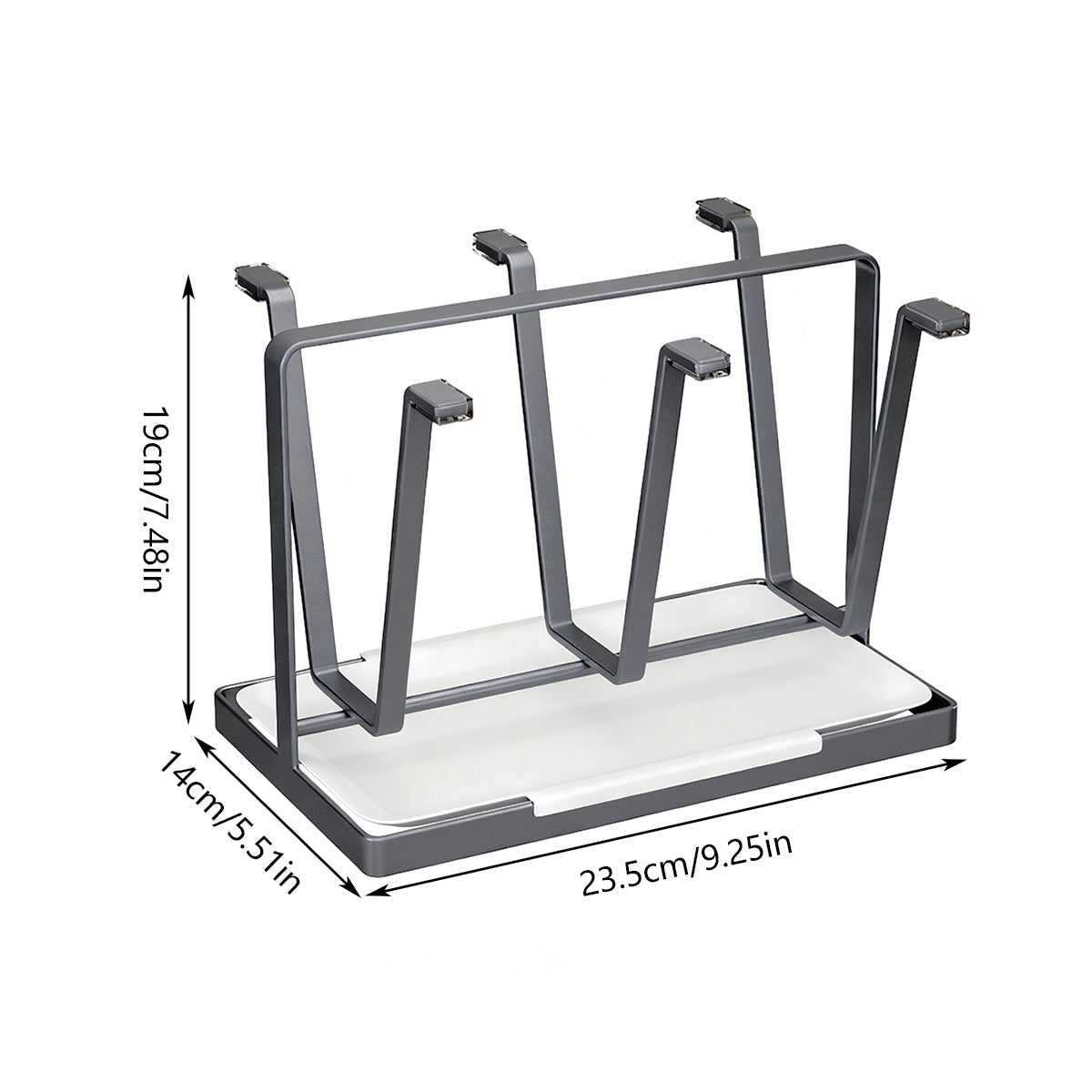 Six Hook Stainless Cup Rack Two Colours Set | StorageOZ