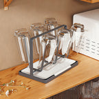 Six Hook Stainless Cup Rack Two Colours Set | StorageOZ