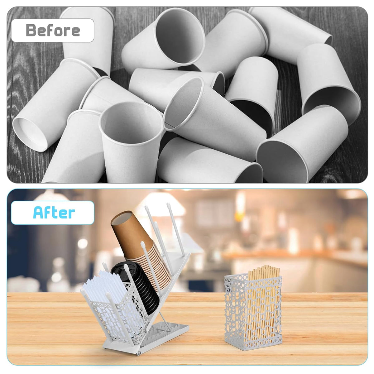 Adjustable Metal Cup Holder Two Colours Set | StorageOZ