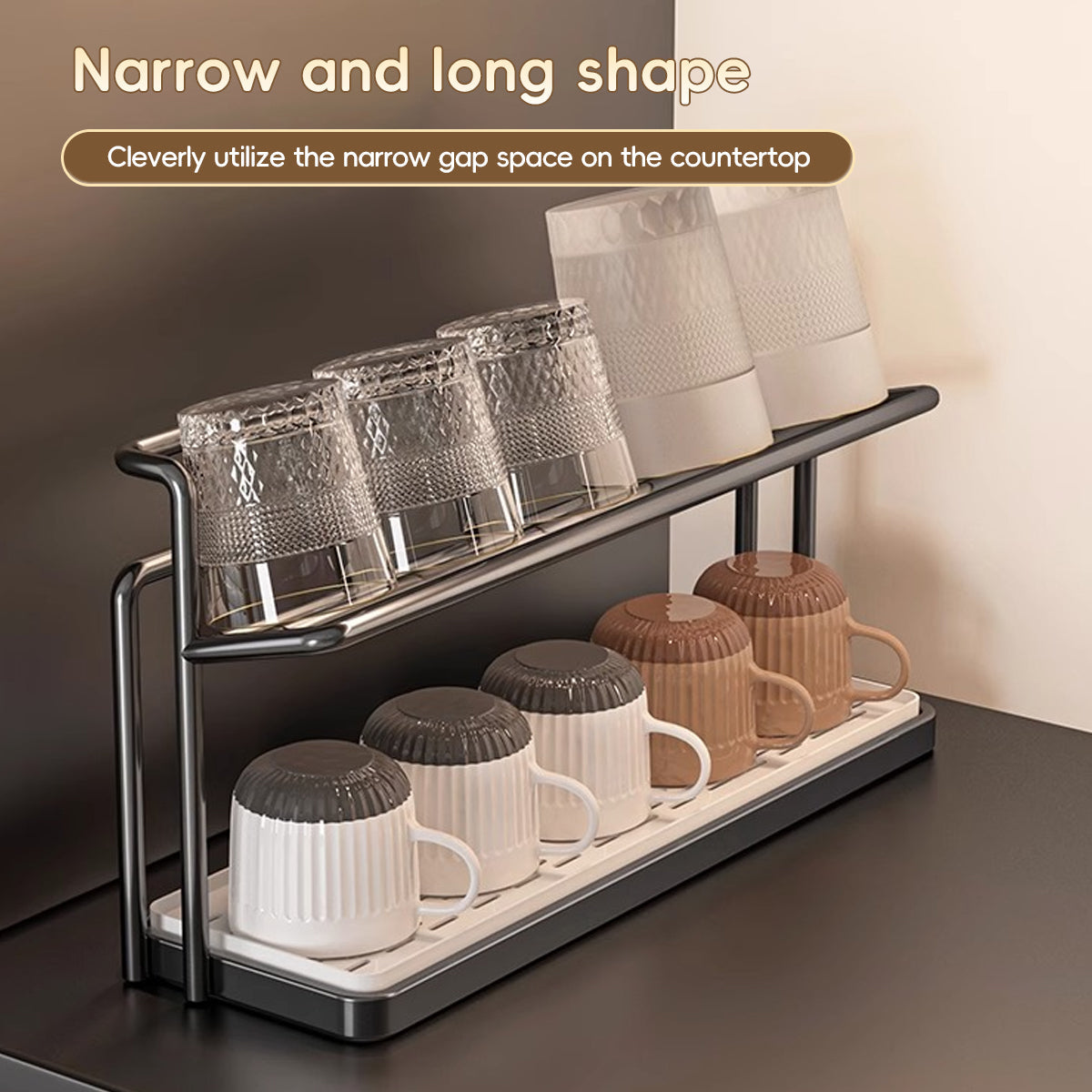 2 Tier Cup Drying Rack Two Colours Organiser | StorageOZ