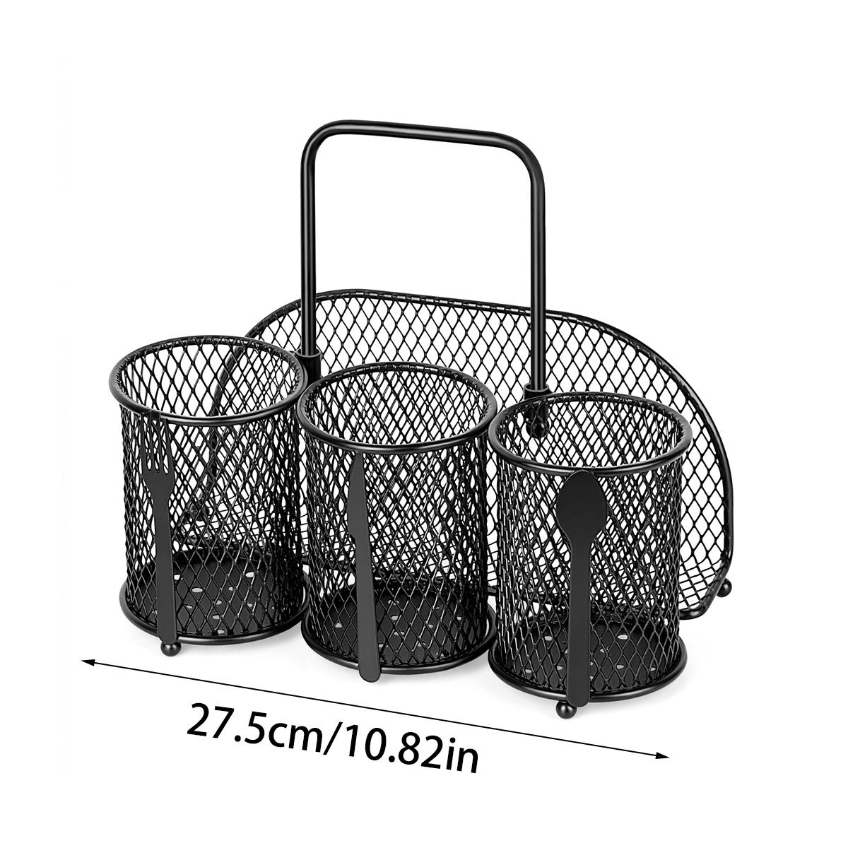 Black Kitchen Cutlery Holder Storage Rack | StorageOZ