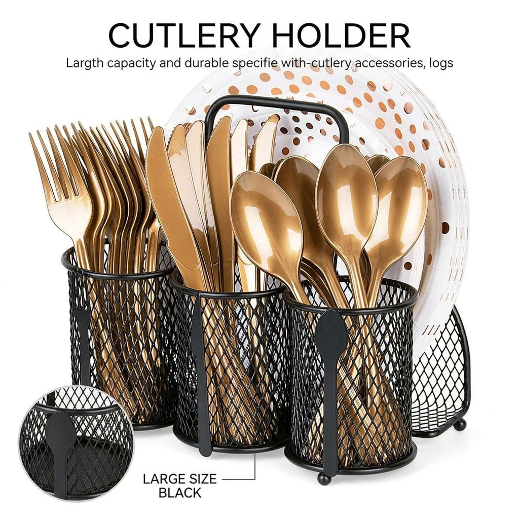 Black Kitchen Cutlery Holder Storage Rack | StorageOZ