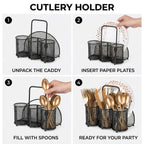 Black Kitchen Cutlery Holder Storage Rack | StorageOZ