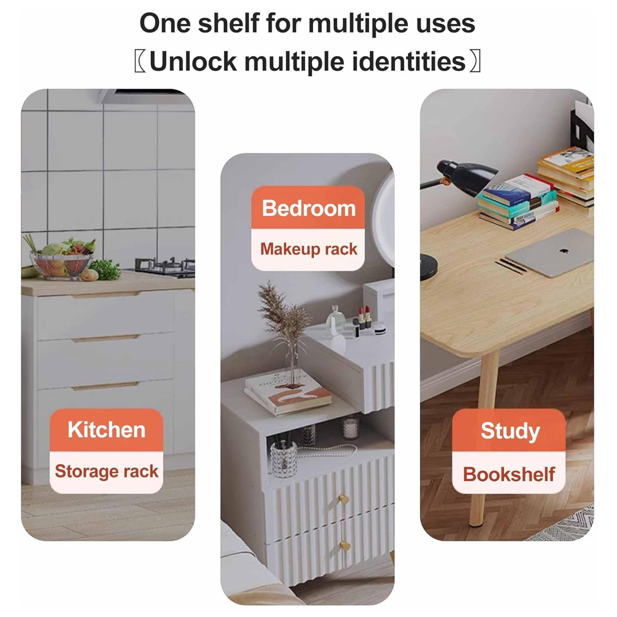 3 Tier Bamboo Desktop Shelf Two Sizes Set | StorageOZ