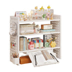 3 Tier Bamboo Desktop Shelf Two Sizes Set | StorageOZ