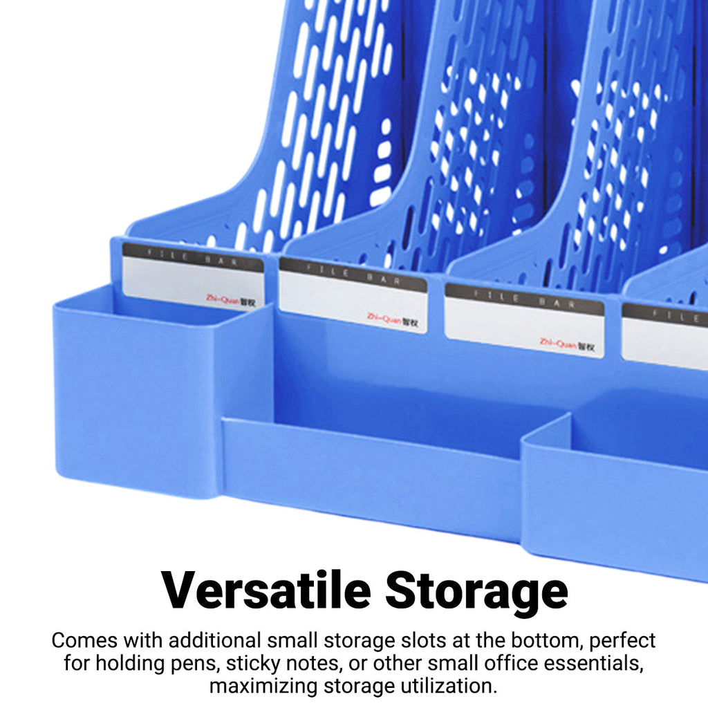4 Section Plastic File Rack Two Colours Set | StorageOZ