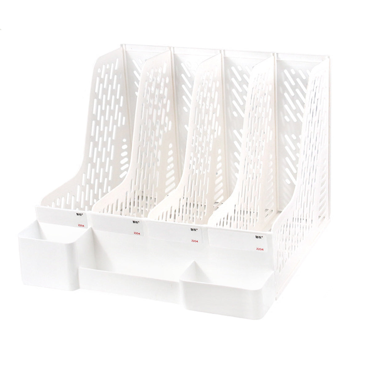 4 Section Plastic File Rack Two Colours Set | StorageOZ