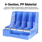 4 Section Plastic File Rack Two Colours Set | StorageOZ