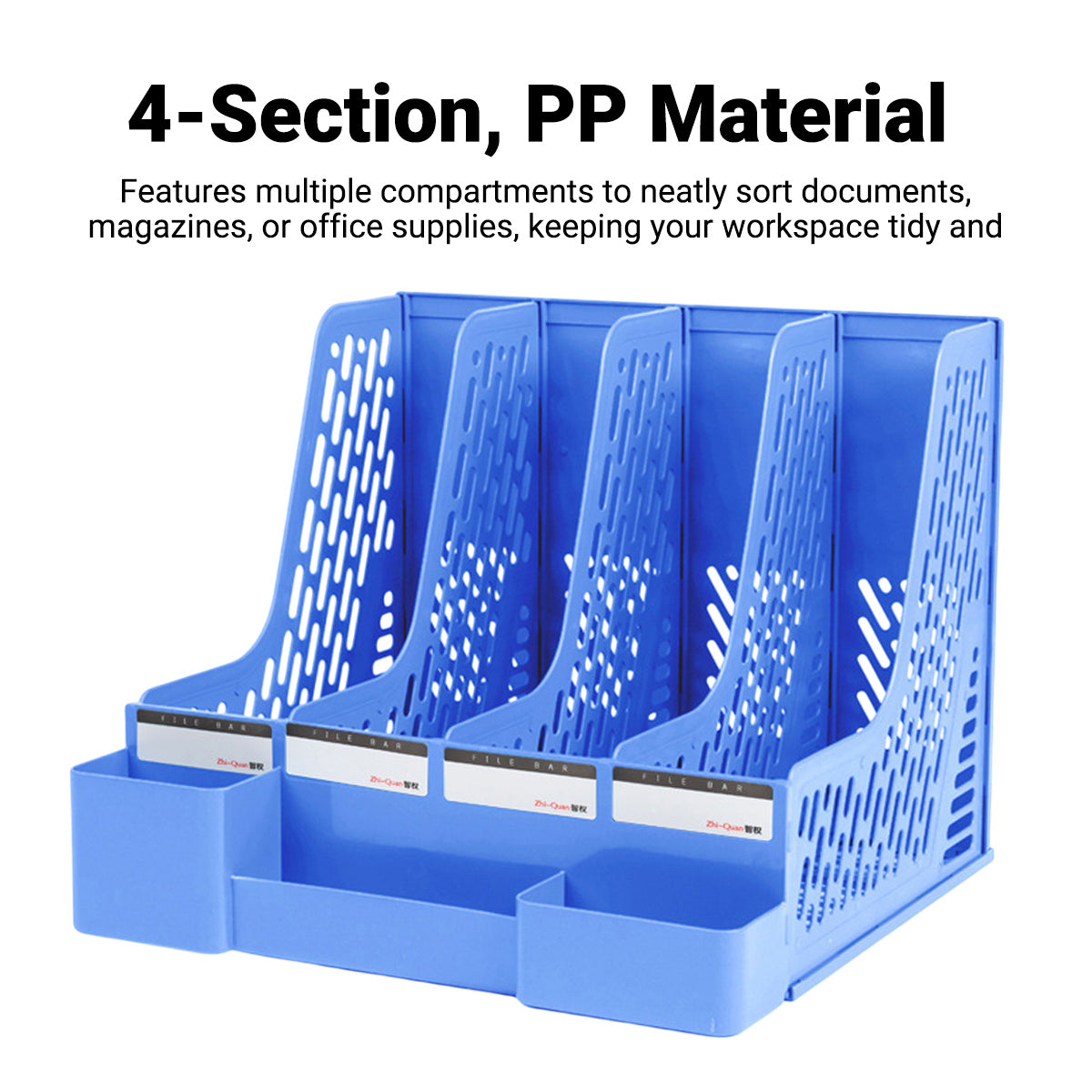 4 Section Plastic File Rack Two Colours Set | StorageOZ