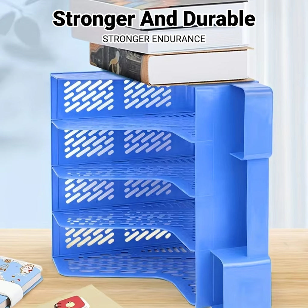 4 Section Plastic File Rack Two Colours Set | StorageOZ