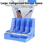 4 Section Plastic File Rack Two Colours Set | StorageOZ