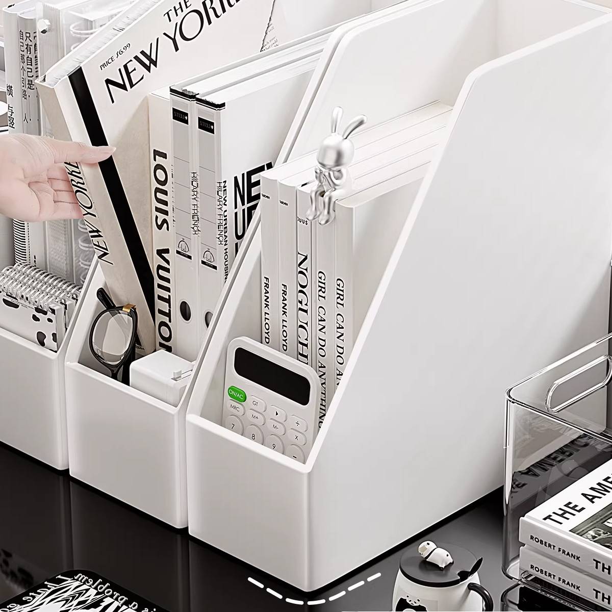 White Desk File Holder One or Three Sets | StorageOZ