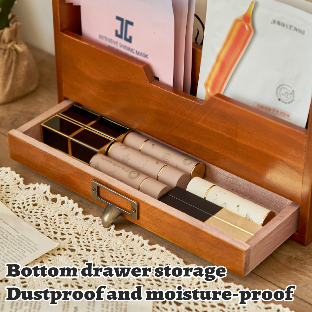 Old Wood Look Desk File Holder Organiser | StorageOZ