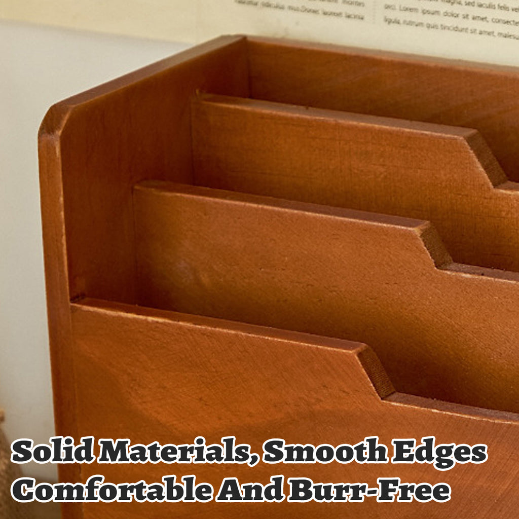Old Wood Look Desk File Holder Organiser | StorageOZ