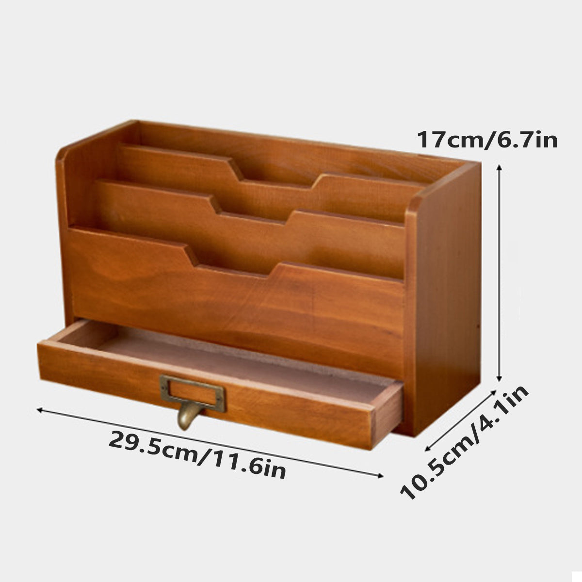Old Wood Look Desk File Holder Organiser | StorageOZ