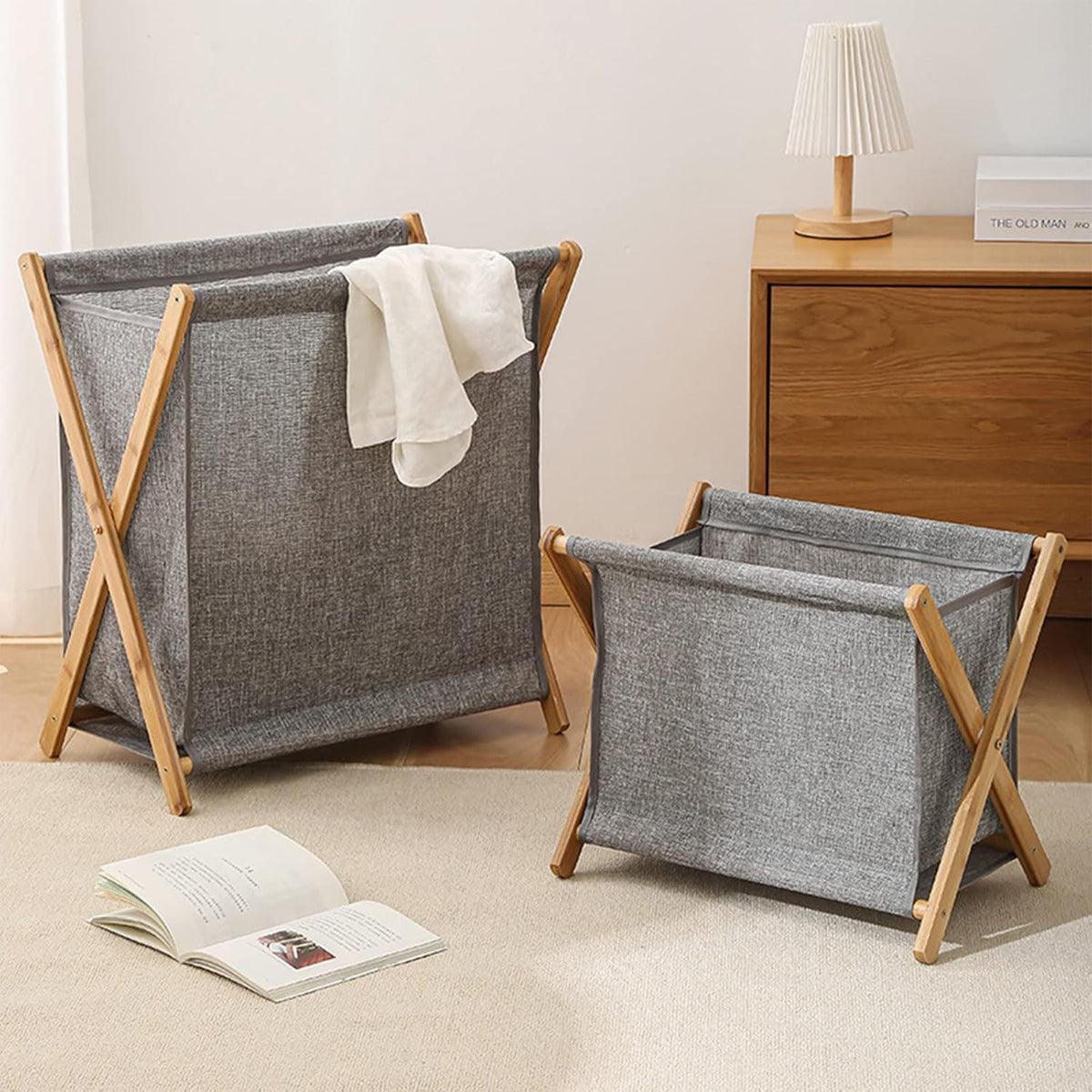 Solid Wood Frame Laundry Basket Three Sizes | StorageOZ
