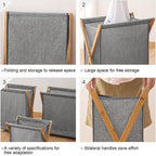 Solid Wood Frame Laundry Basket Three Sizes | StorageOZ