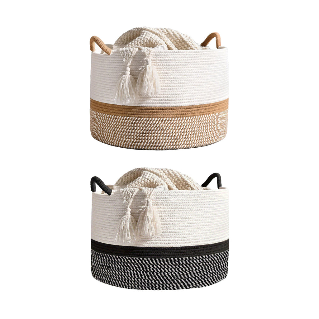 Cotton Rope Laundry Basket Two Colourways | StorageOZ
