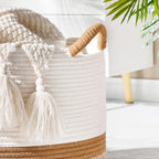 Cotton Rope Laundry Basket Two Colourways | StorageOZ