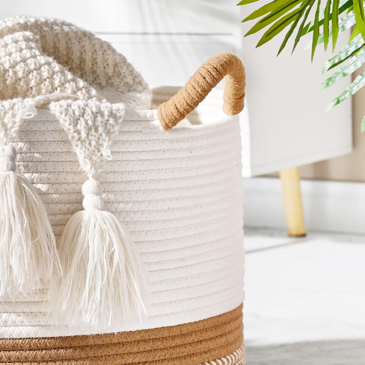 Cotton Rope Laundry Basket Two Colourways | StorageOZ
