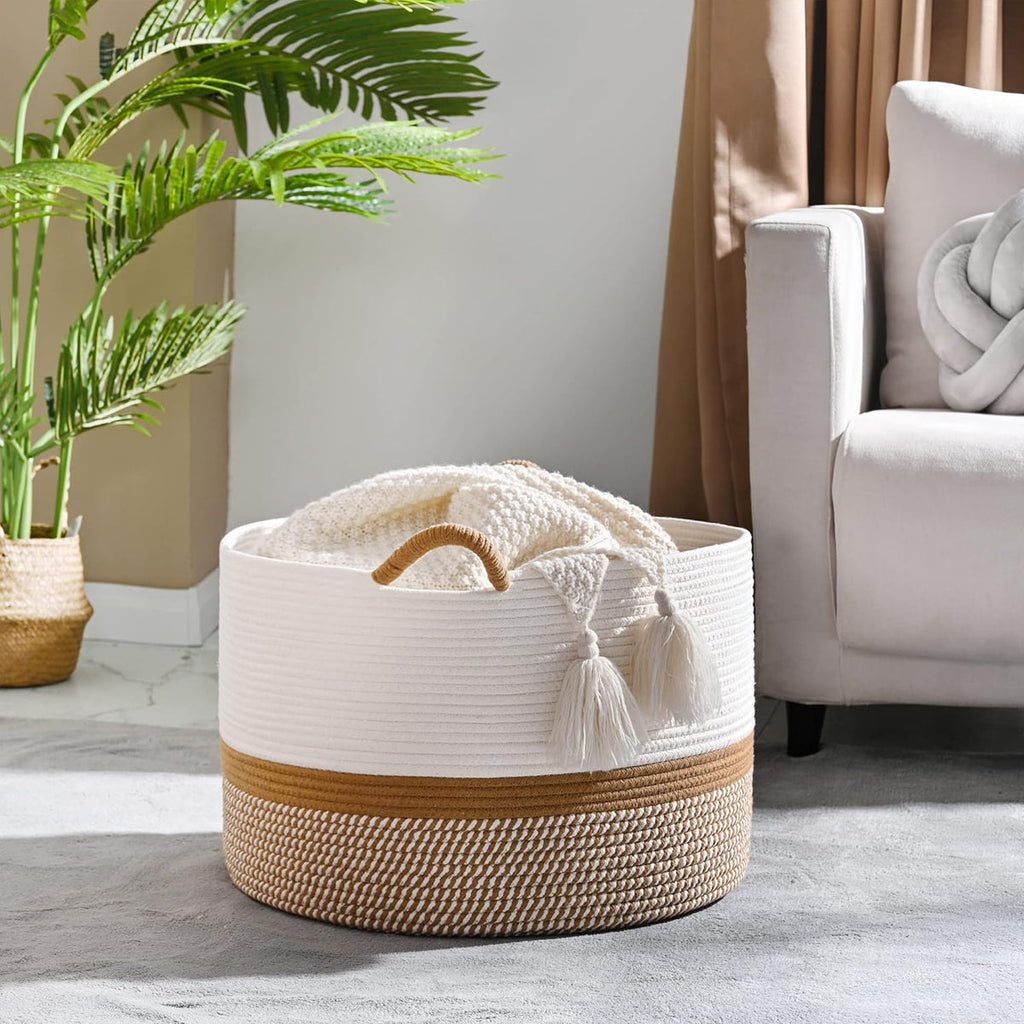 Cotton Rope Laundry Basket Two Colourways | StorageOZ