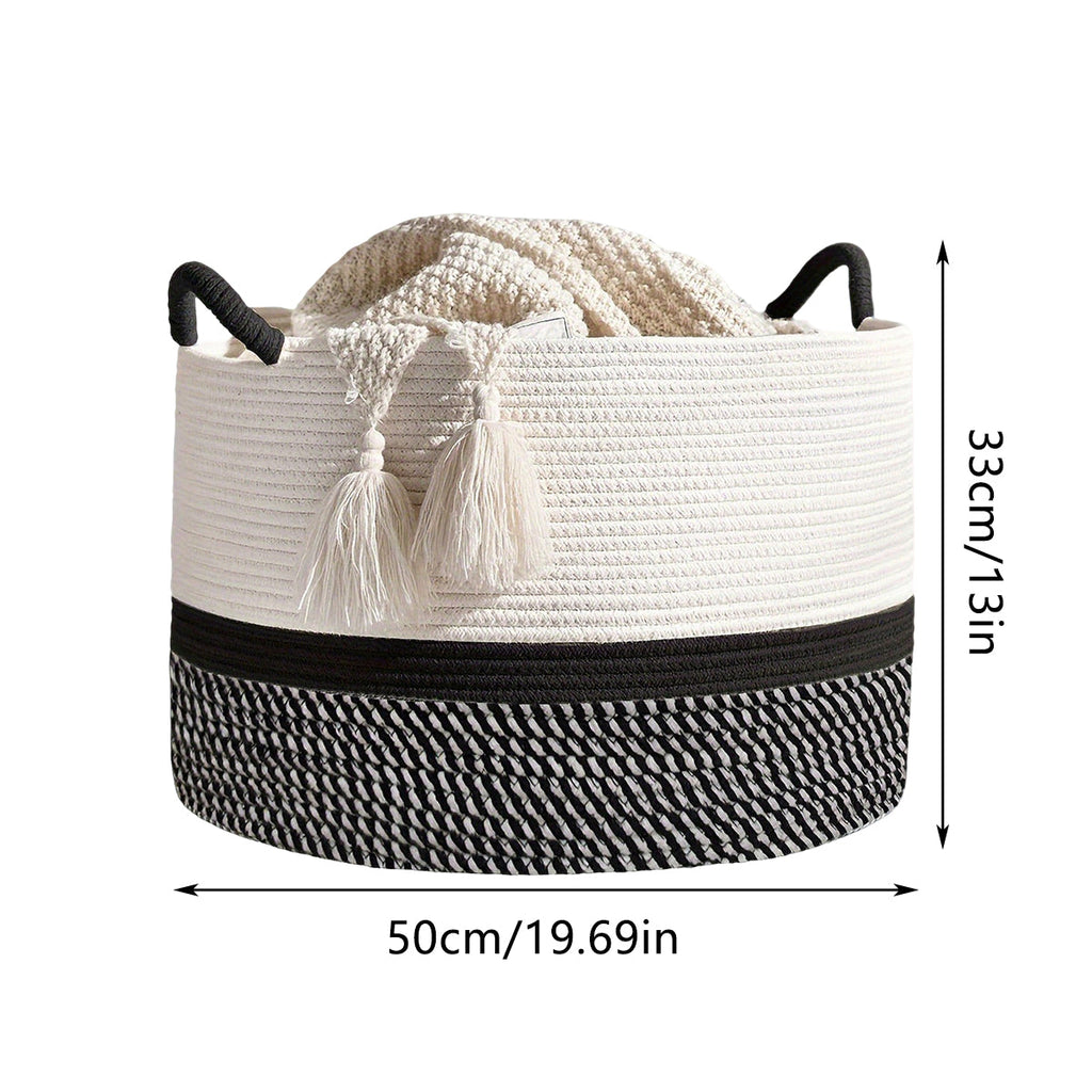 Cotton Rope Laundry Basket Two Colourways | StorageOZ