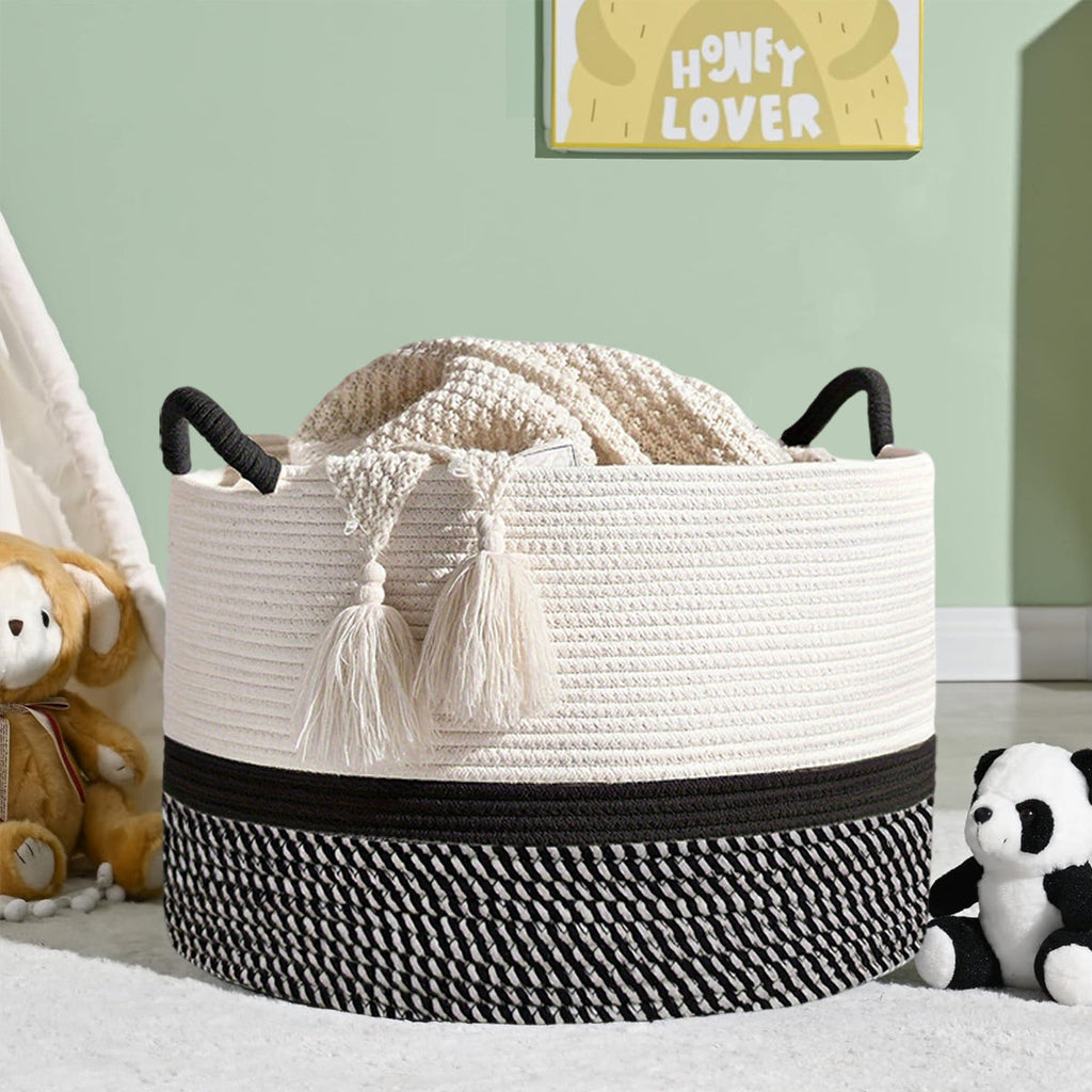 Cotton Rope Laundry Basket Two Colourways | StorageOZ