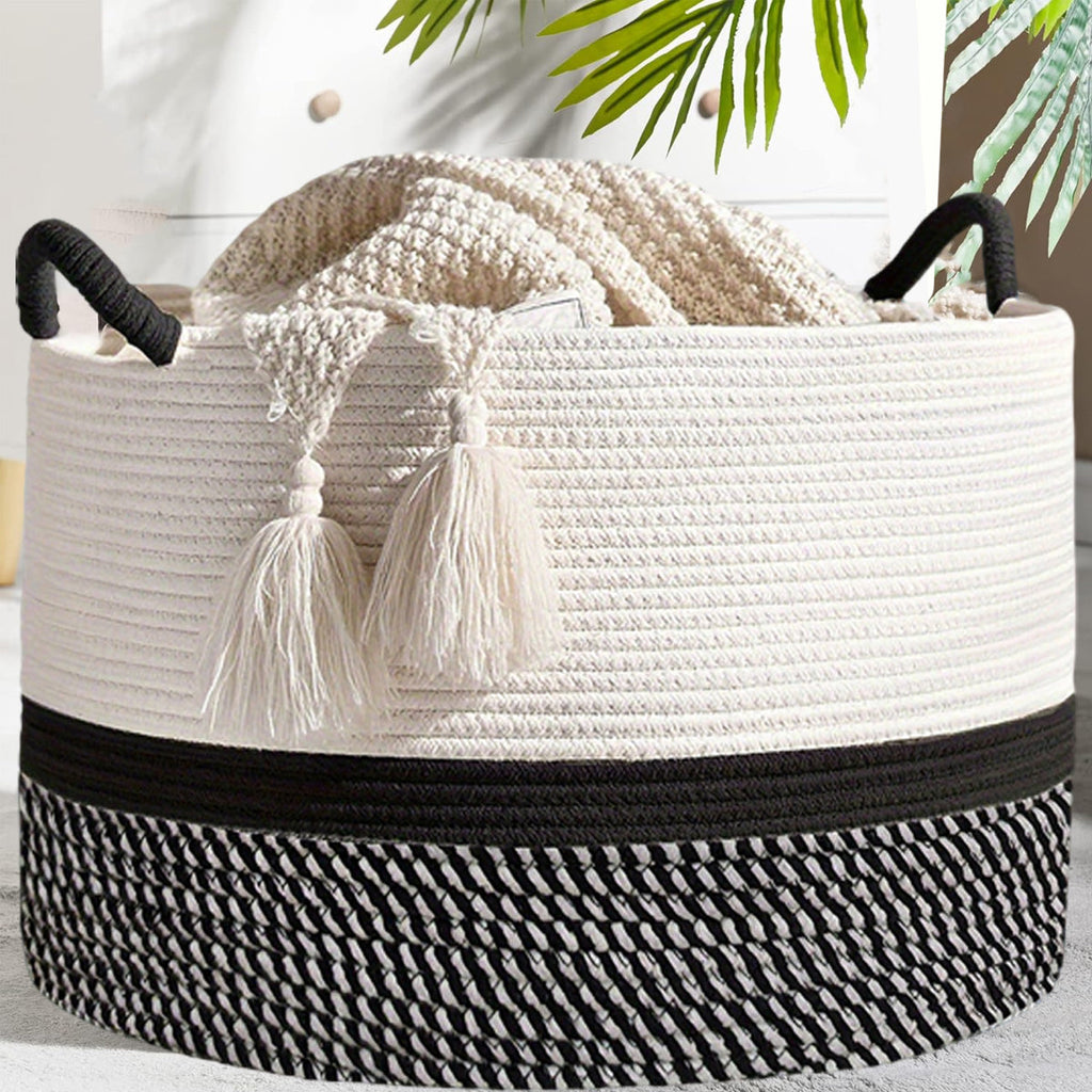 Cotton Rope Laundry Basket Two Colourways | StorageOZ