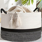 Cotton Rope Laundry Basket Two Colourways | StorageOZ